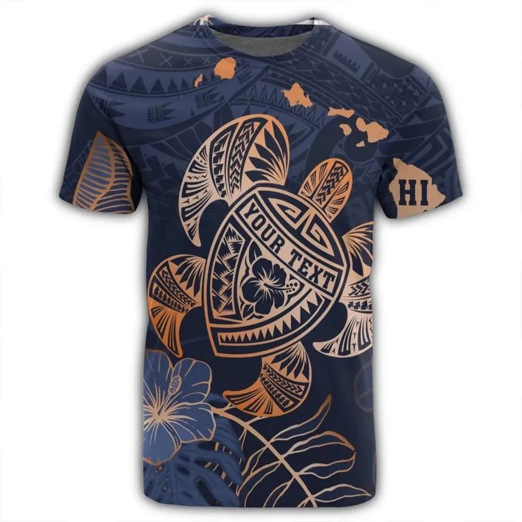 Alohawaii Tee - Personalized Hawaii Polynesian Aloha Po Turtle Hibiscus Tropical T-shirt - AH - J6R