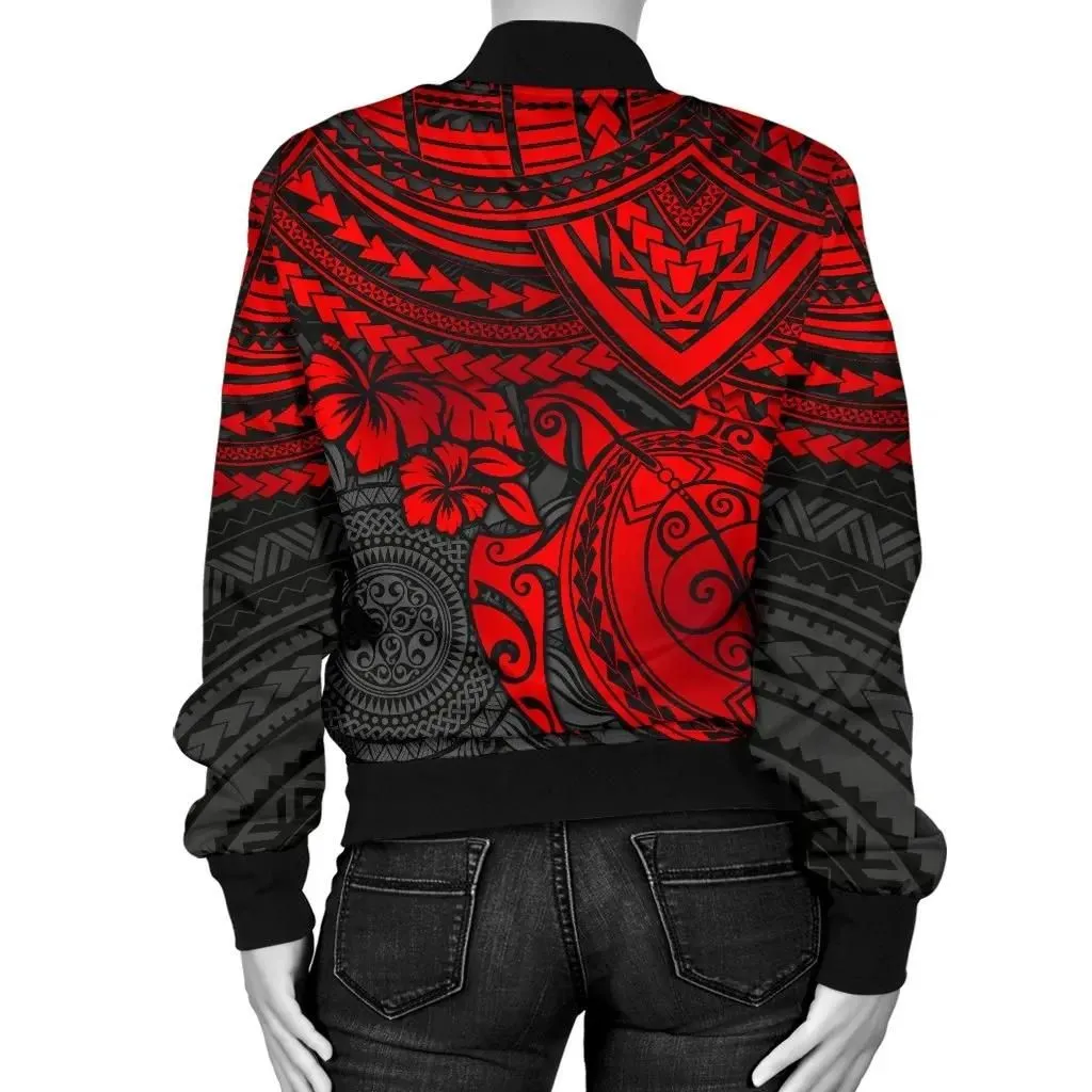 Polynesian Bomber Jacket (Women) - Polynesian Golden Turtle - BN15