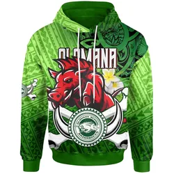 Hawaii Custom Personalised Hoodie - Olomana High & Intermediate School Polynesian Boar and Plumeria Hoodie