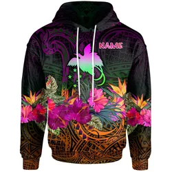 Papua New Guinea Personalised Hoodie - Summer Hibiscus