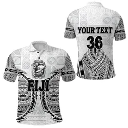 Alohawaii Shirt - Polo Shirt (Custom Personalised) Fiji Tavua Rugby Tapa Polynesian - White, Custom Text and Number A7