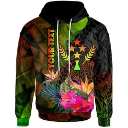 Kosrae Polynesian Personalised Hoodie -  Hibiscus and Banana Leaves