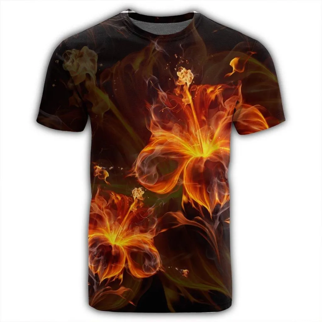 Hawaiian Hibiscus Fire Polynesian T-Shirt - AH