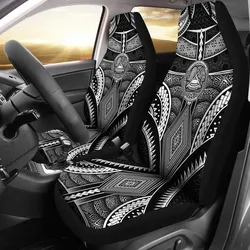 Polynesian Car Seat Covers - American Samoa Coat Of Arm With Poly Patterns