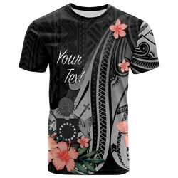 Cook Islands Personalised Custom T shirt - Polynesian Hibiscus Pattern Style