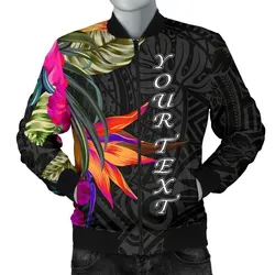 Polynesian Custom Personalised Mens Bomber Jacket - Hibiscus Pattern