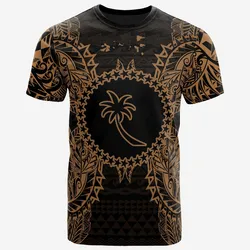 Chuuk All Chuuk Flag Map Polynesian Tattoo Gold Unisex 3D T-Shirt All Over Print ONCKK