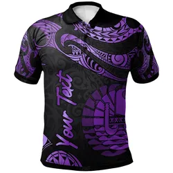 Tahiti Polynesian Custom Personalised Polo Shirt - Poly Tattoo Purple Version
