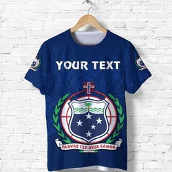 (Custom Personalised) Manu Samoa Rugby T Shirt Simple Style - Blue