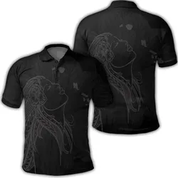 Alohawaii Shirt - Hawaiian Map Heart Hula Girl Hibiscus Gray Polynesian Polo Shirt - AH - J4R