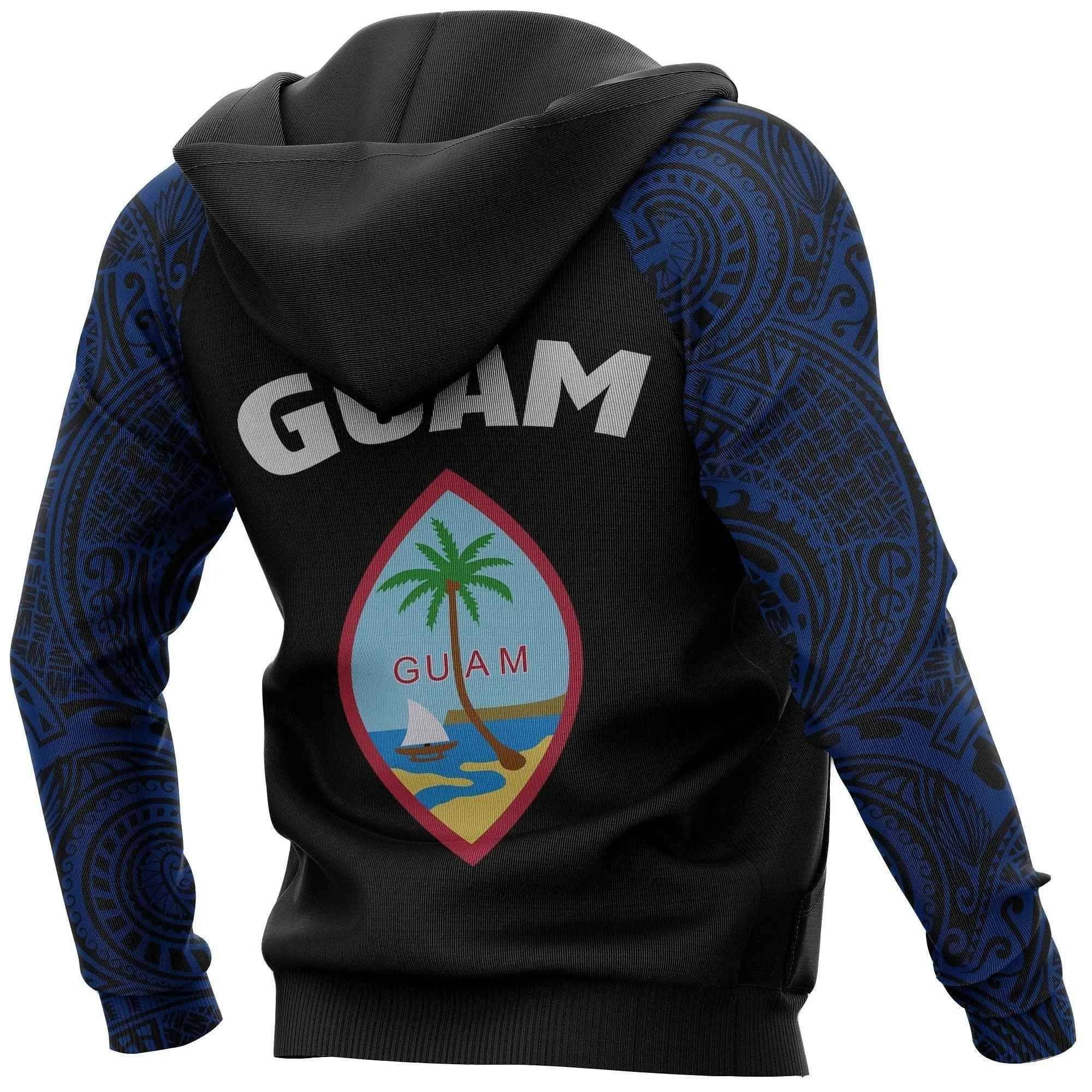 Guam All Over Hoodie - Guam Flag Polynesian Tattoo Special Version