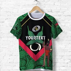 (Custom Personalised) Vanuatu Rugby T shirt Flag Style