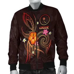 Chuuk Polynesian Men's Bomber Jacket - Legend of Chuuk (Red) - BN15