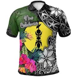 New Caledonia Polo Shirt - Turtle Plumeria Banana Leaf - BN11