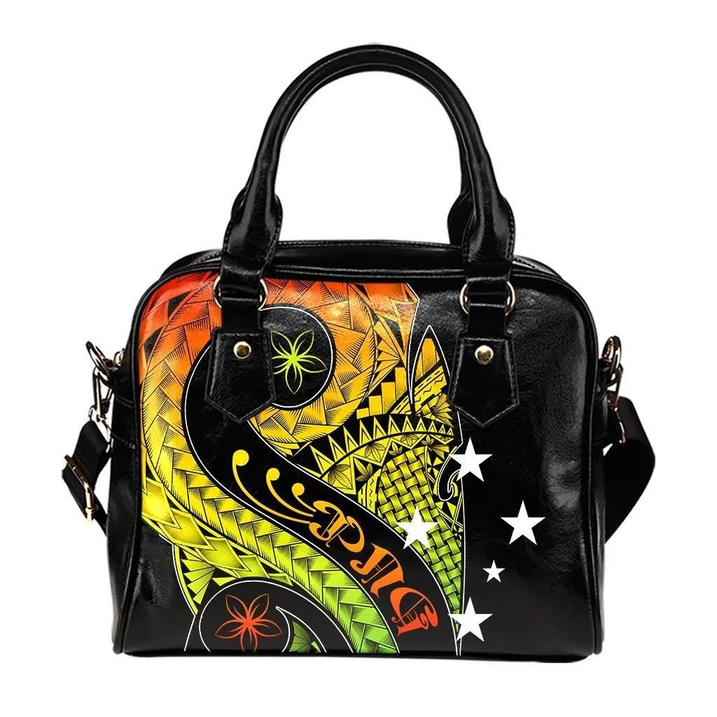 Papua New Guinea Shoulder Handbag - PNG Bird And Polynesian Decorative Pattern