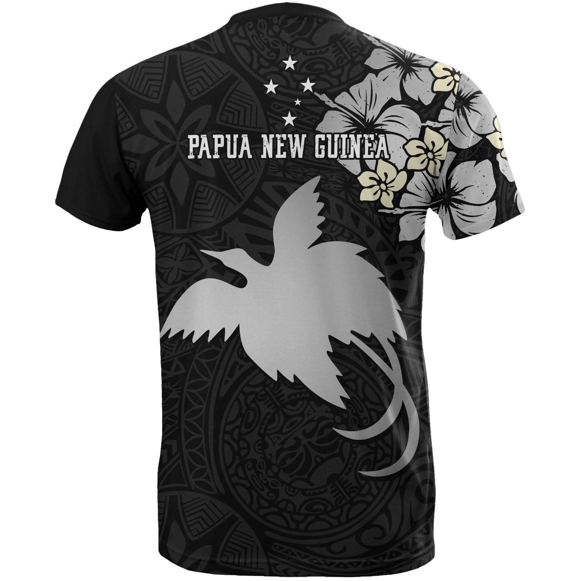 Papua New Guinea T shirts - Papua New Guinea Gray Flag Hibiscus
