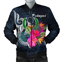Pohnpei Micronesia Mens Bomber Jacket - Tropical Flower