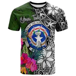 Northern Mariana Islands Custom Personalised T-Shirt - Turtle Plumeria Banana Leaf- BN11