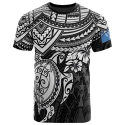Kosrae Polynesian T Shirt - Kosrae Flag White Turtle Hibiscus