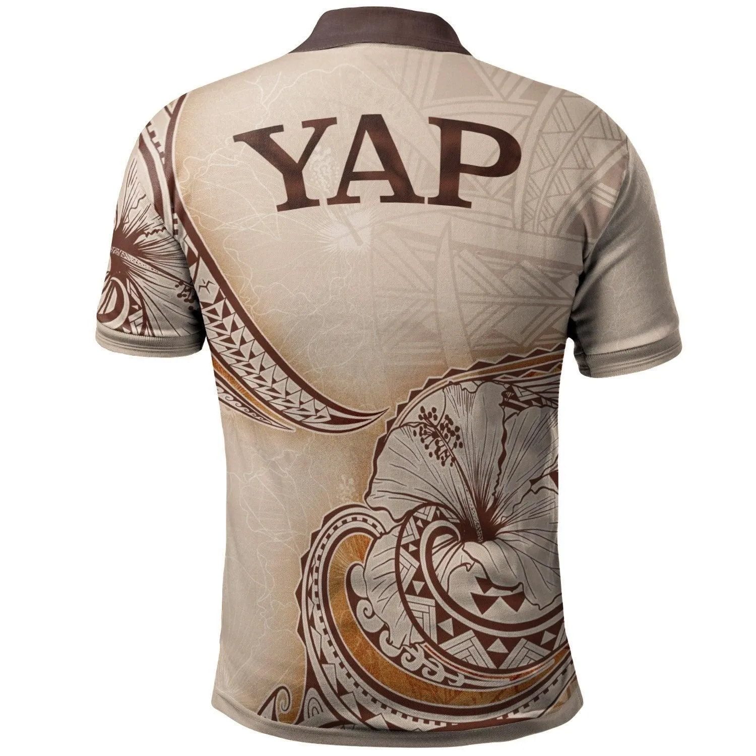 Yap Polo Shirt - Hibiscus Flowers Vintage Style