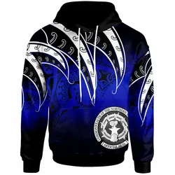 Northern Mariana Islands Tropical Leaf Gradient Blue Unique 3D Printed Sublimation Hoodie Hooded Sweatshirt Comfy Soft And Warm For Men Women S to 5XL CTC16012351