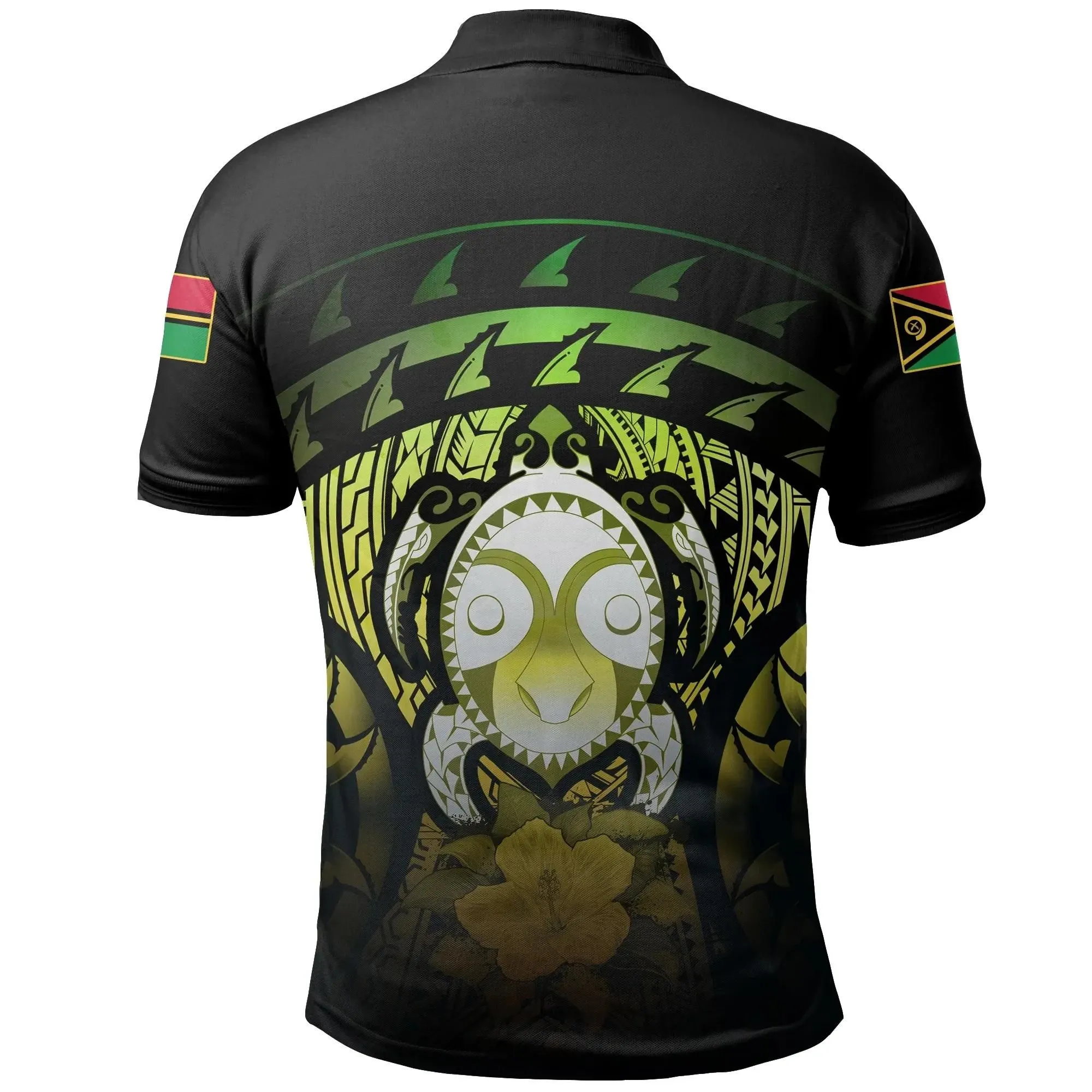 Vanuatu Turtle Hibiscus Polo Shirt (Reggae) A02