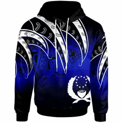 Pohnpei Tropical Leaf Gradient Blue Unique 3D Printed Sublimation Hoodie Hooded Sweatshirt Comfy Soft And Warm For Men Women S to 5XL CTC16012286