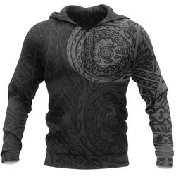 Alohawaii Clothing - Hoodie Polynesian Tattoo Style - Gray A7