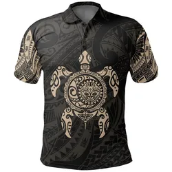 New Zealand Maori Polo, Polynesian Turtle Tattoo Polo Shirt Gold