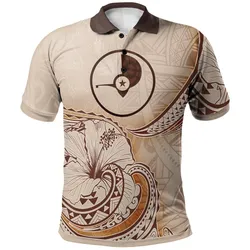 Yap Polo Shirt - Hibiscus Flowers Vintage Style