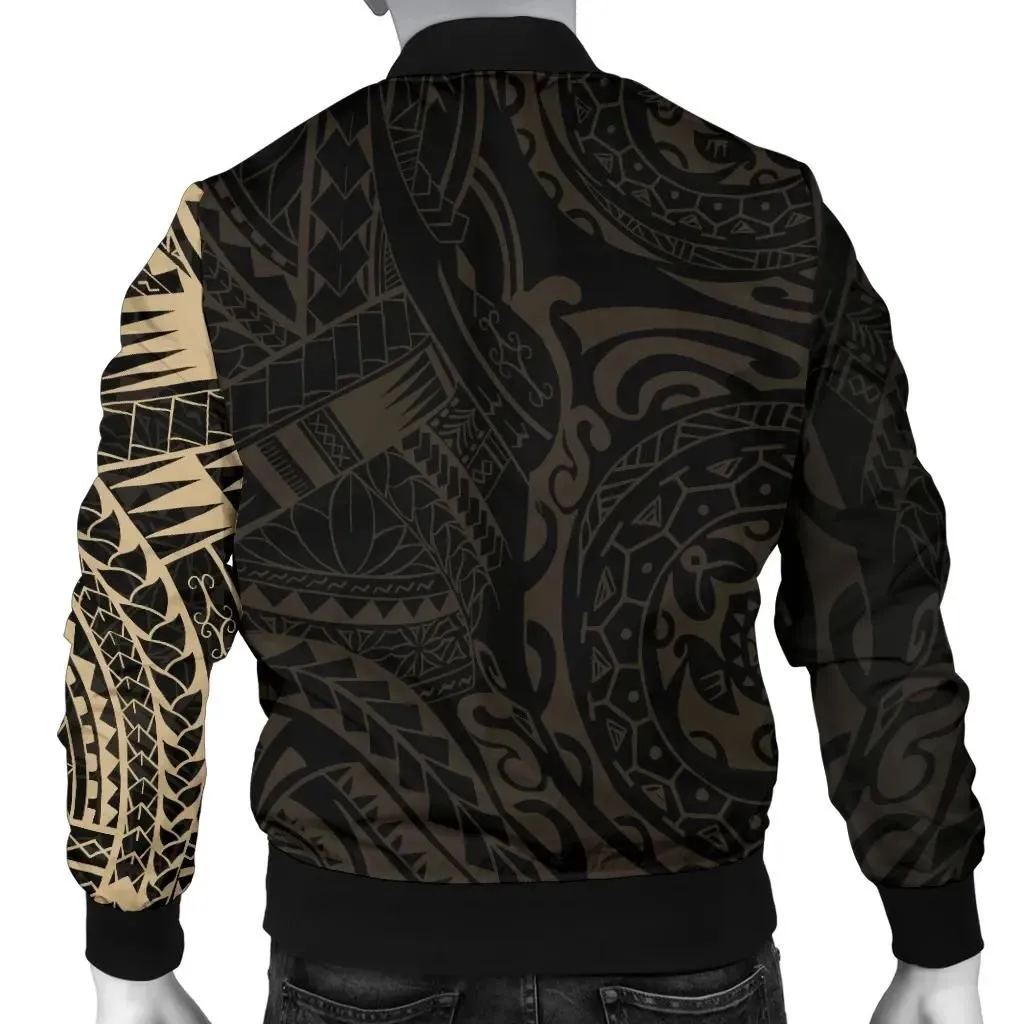 Tahiti in My Heart Polynesian Tattoo Style Men's Bomber Jacket A7