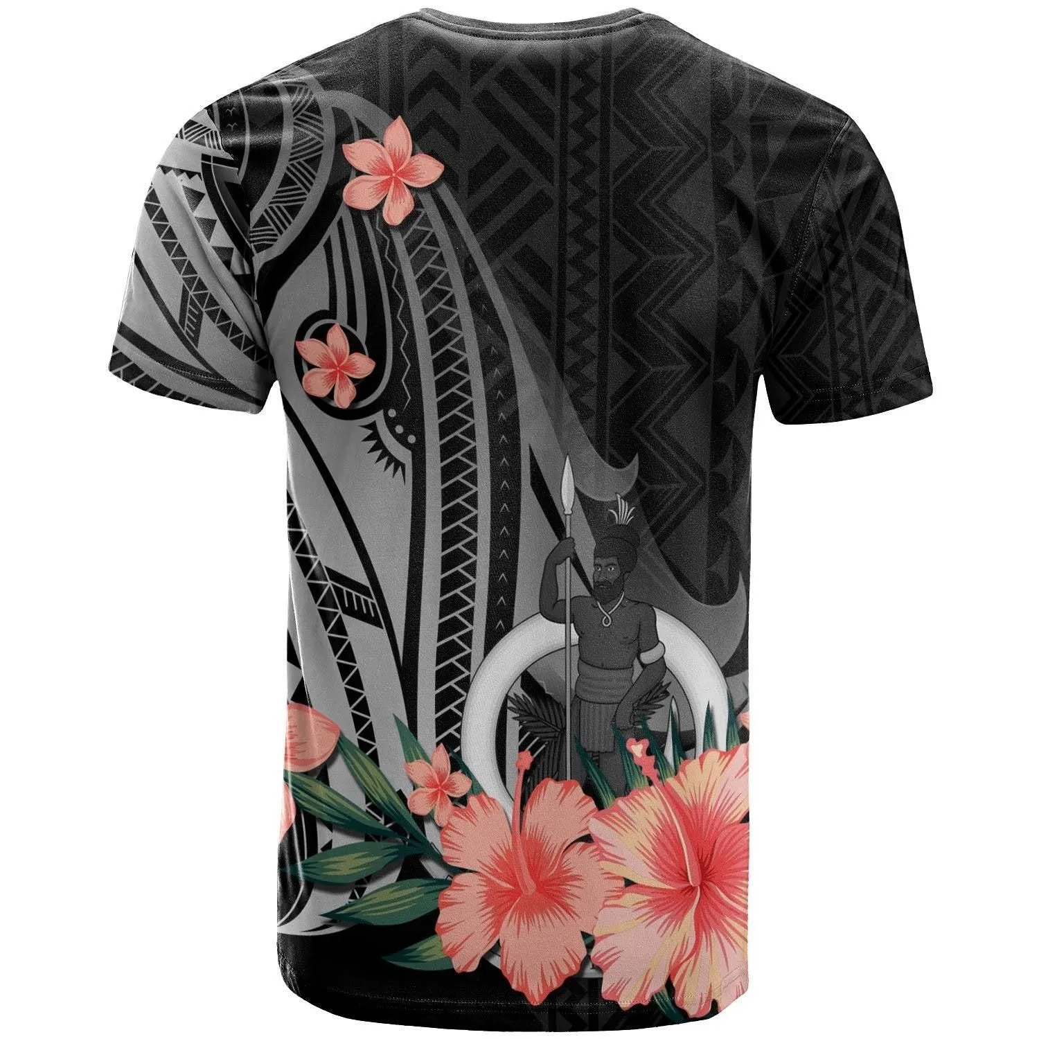 Vanuatu Personalised Custom T shirt - Polynesian Hibiscus Pattern Style
