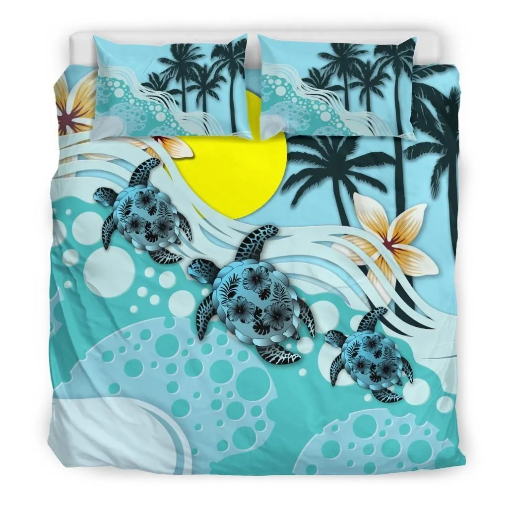 Polynesian Palau Turtle Hibiscus A Bedding Set Camliqo
