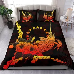 Cook Islands Polynesian Bedding Set - Swordfish With Hibiscus