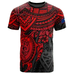 Guam Guam Flag Polynesian Red Turtle Hibiscus Unisex 3D T-Shirt All Over Print ONCAV