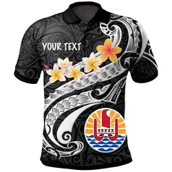 Tahiti Custom Personalised Polo Shirt - Tahiti Seal Polynesian Patterns Plumeria (Black) - BN25