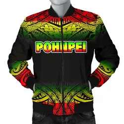 Pohnpei Mens Bomber Jacket - Fog Reggae Style