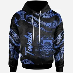 Tuvalu Polynesian Hoodie - Poly Tattoo Blue Version