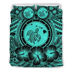 Alohawaii Bedding Set Hawaii Map Honu Hibiscus Turquoise Polynesian Bedding Set Ah Jg Dhc1712668Dd