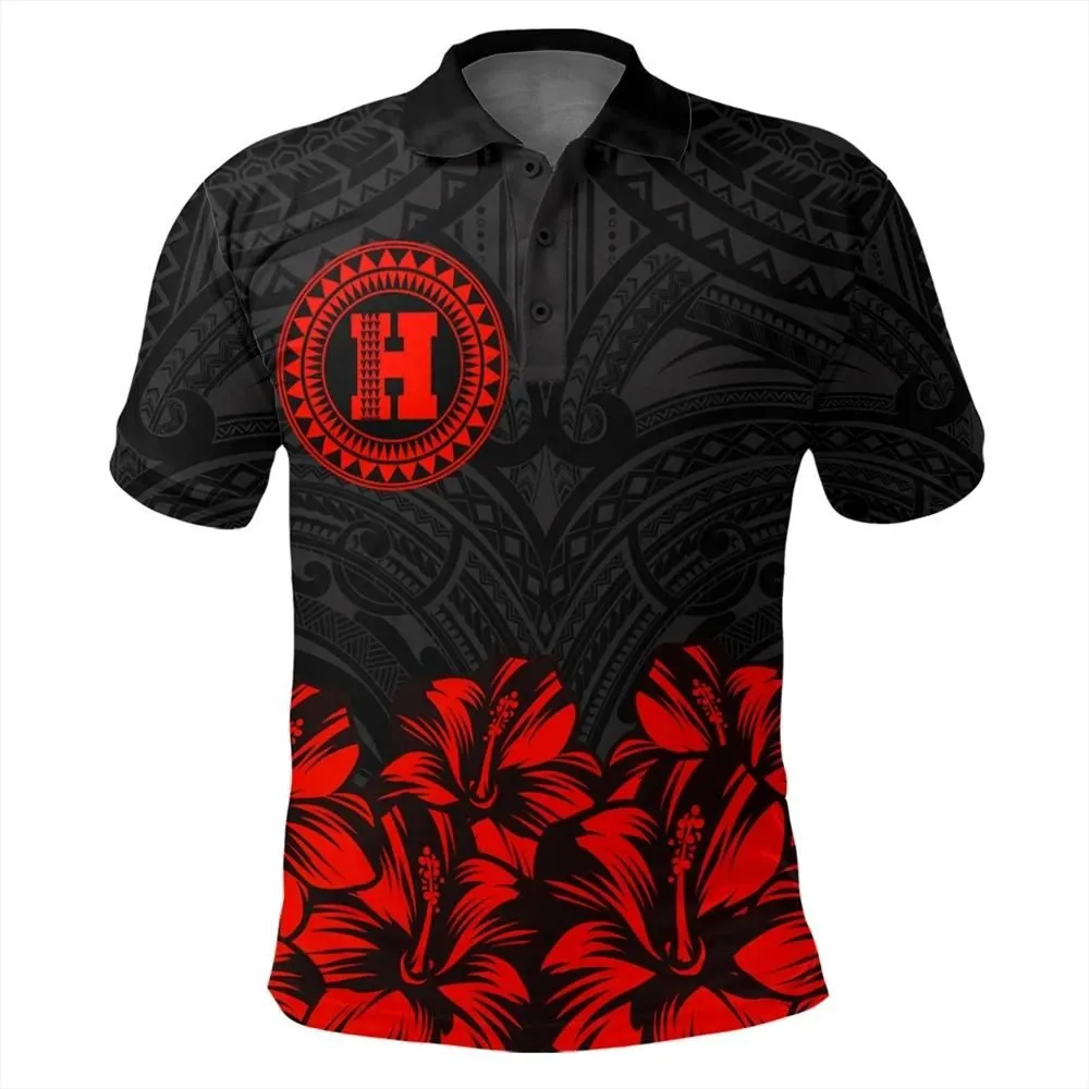 Alohawaii Shirt - Hawaii Map Hibiscus Polynesian Polo Shirt - Lithe Style - AH - JA
