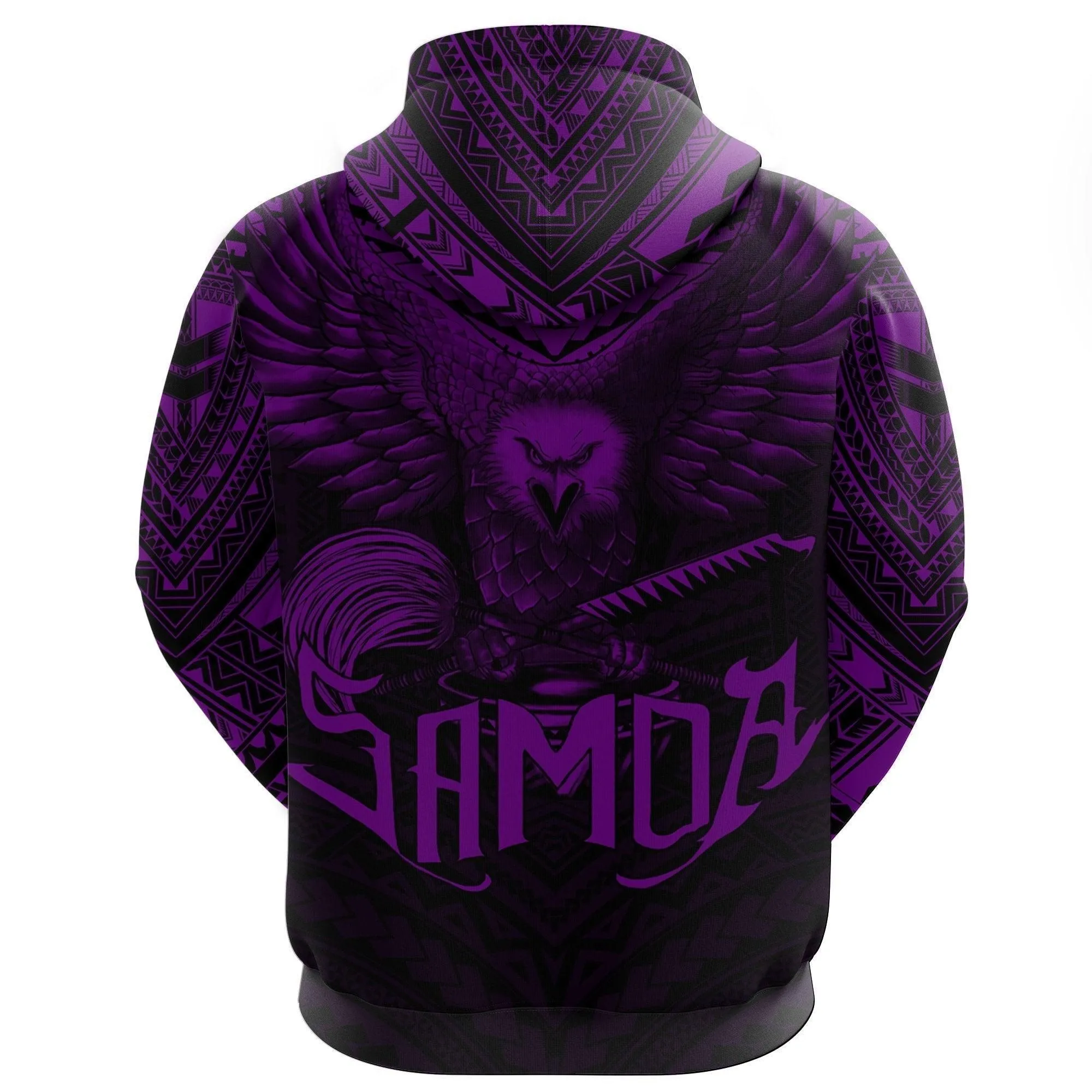American Samoa Hoodie Eagle Tattoo Style Dark Purple