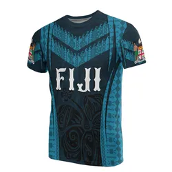Fiji Taba T-Shirt - Fijian Coat Of Arms Polynesian Hibiscus