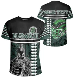 Personalised Hawaii Kakau Polynesian Warrior Football T Shirt Ah Rainbow Style J5 Hawaiian Shorts Beach Short Sleeve