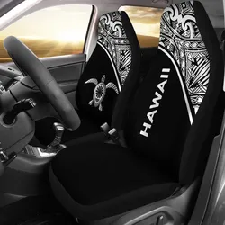Hawaii Car Seat Covers - Polynesian Turtle Tattoo White Curve