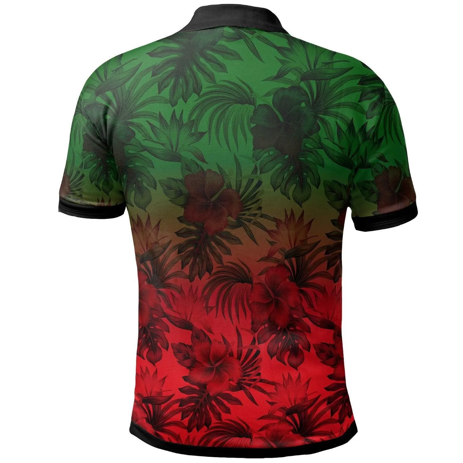 Polynesian Polo Shirts - Red Hibiscus Patterns