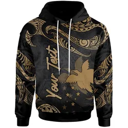 Papua New Guinea Polynesian Custom Personalised Hoodie - Poly Tattoo Gold Version