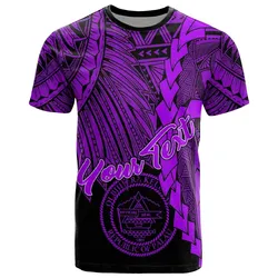Palau Polynesian Custom Personalised T shirt - Tribal Wave Tattoo Purple