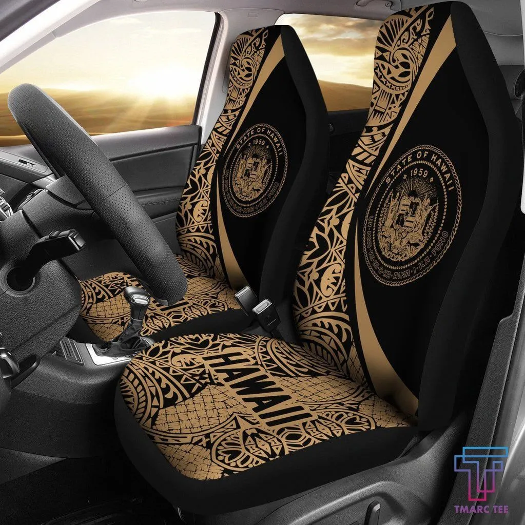 Tmarc Tee Hawaii Coat Of Arm Polynesian Car Seat Covers - Circle Style 05 J1
