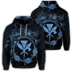 Alohawaii Hoodie - Hawaiian Kanaka Turtle Hibiscus Polynesian Hoodie - Anthea Style Pastel Blue - AH - J4R