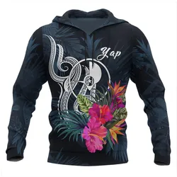 Yap Micronesia Hoodie - Tropical Flowers